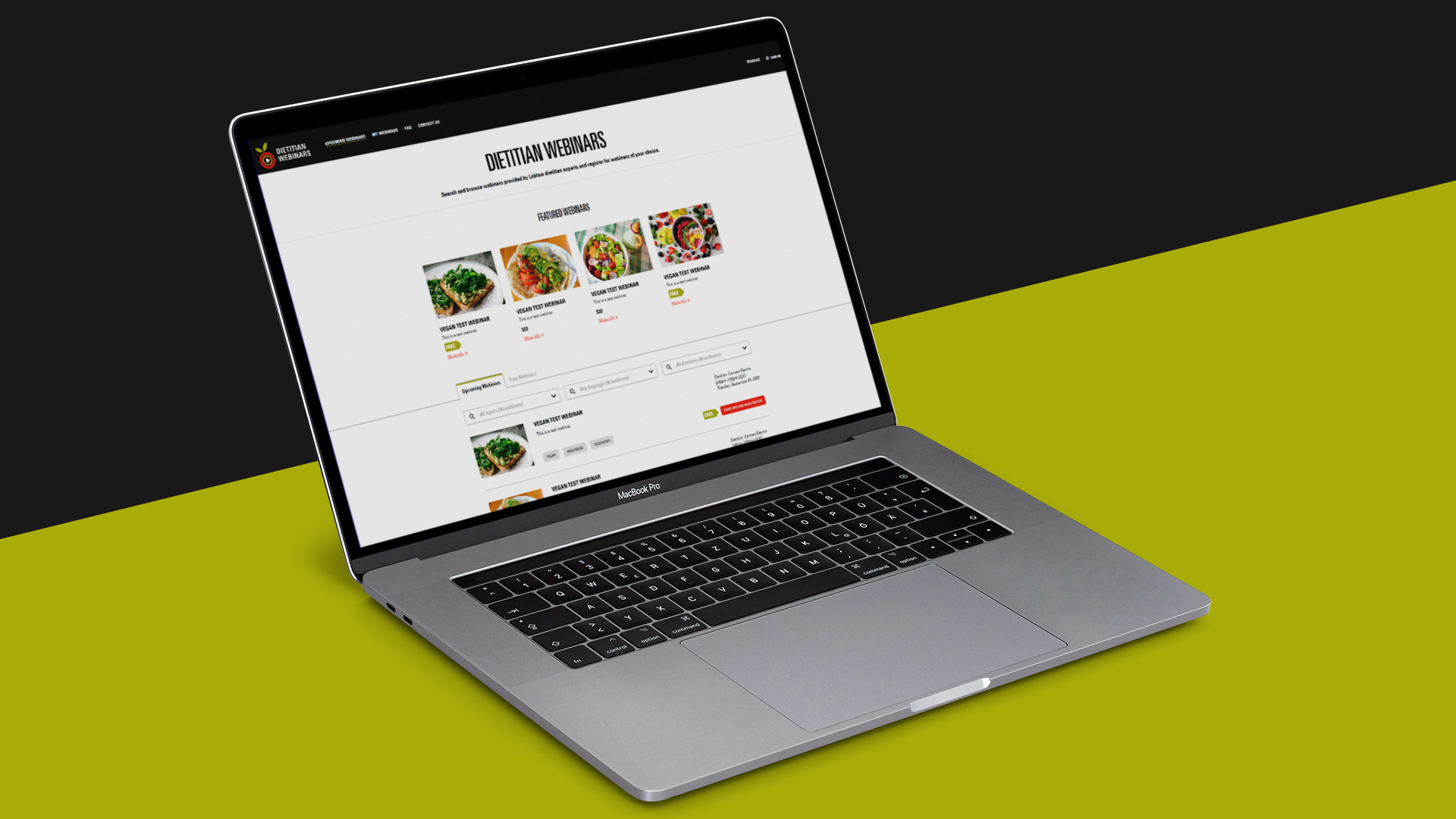 Dietitian Webinars, a custom built self-serve webinar portal