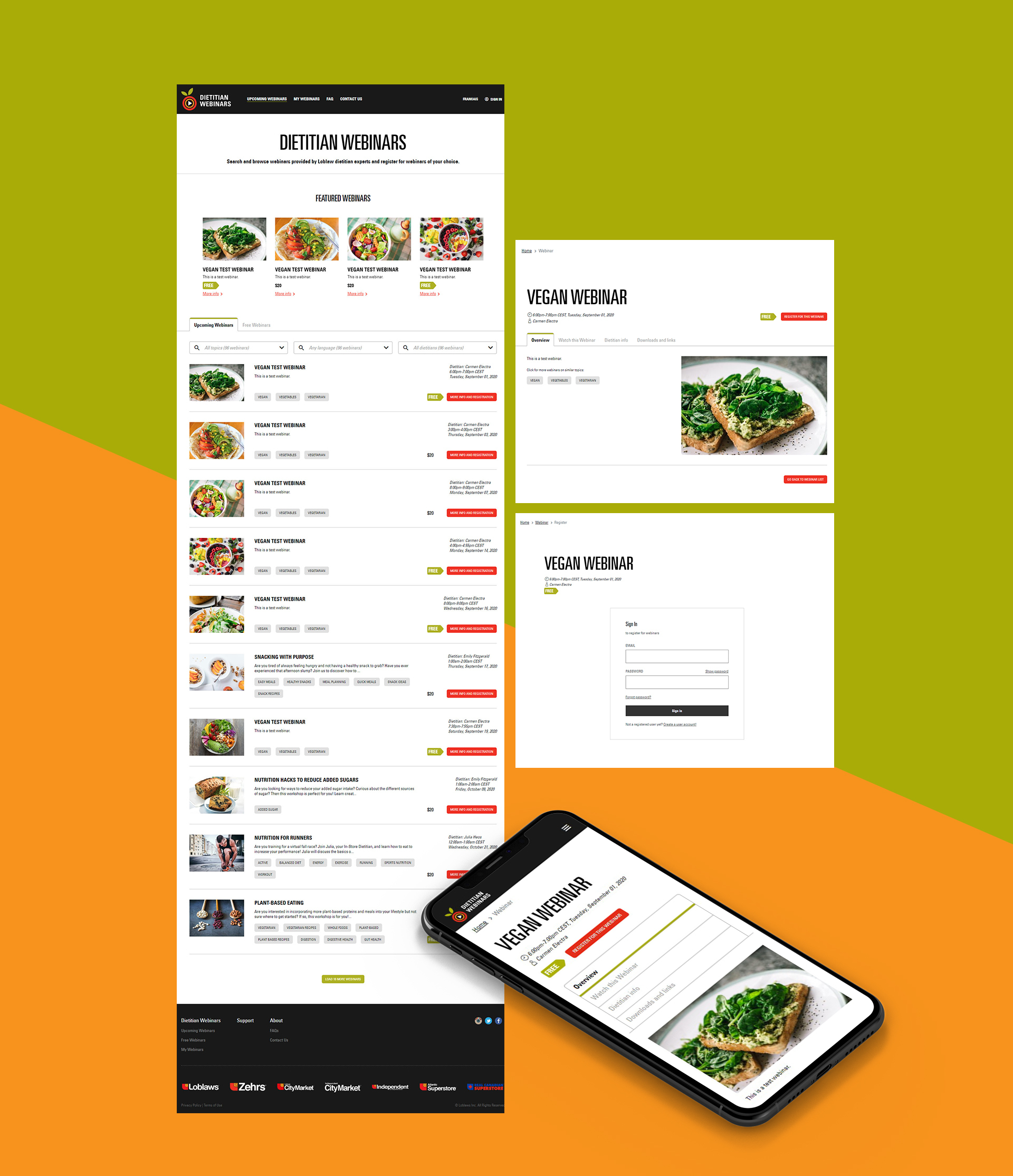 Dietitian Webinars, a custom built self-serve webinar portal
