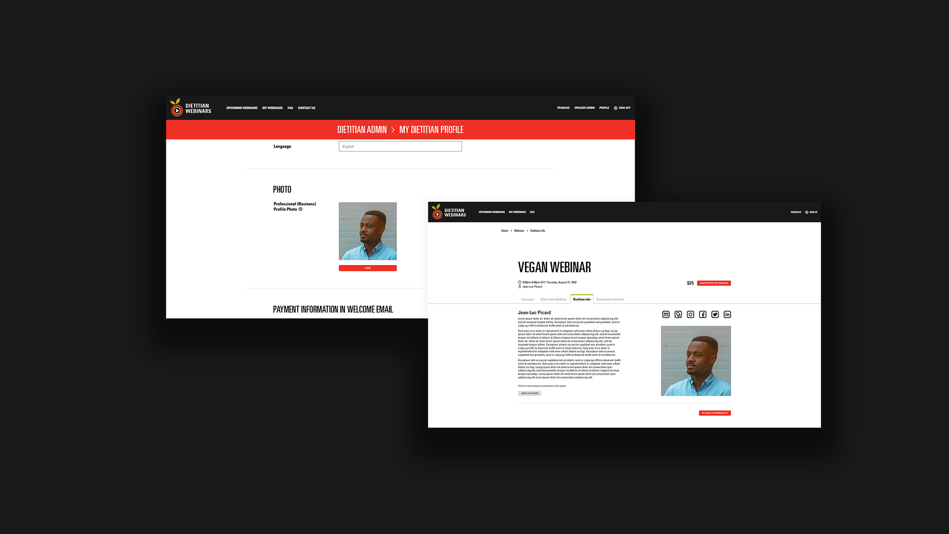 Dietitian Webinars, a custom built self-serve webinar portal